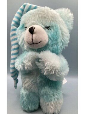 Homerbest Prayer Bear Kneeling Plush Talking NOW I LAY Blue Stuffed Animal